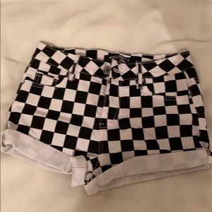 checkered shorts